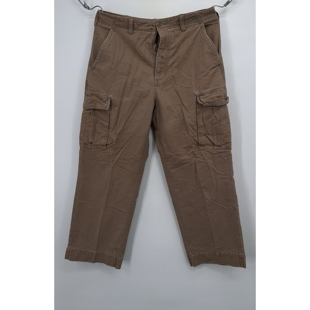 American Eagle AE Supply Y2K Flex Cargo Pants Tan Mens Military Inspired 36x